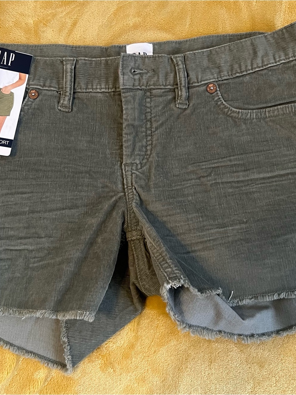 GAP Olive Green Corduroy Cutoff Shorts